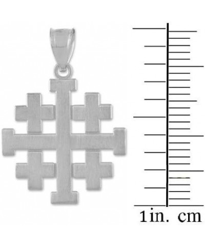 Religious Jewelry by FDJ Matte Finish 925 Sterling Silver Crusaders Jerusalem Cross Pendant $12.99 Pendants