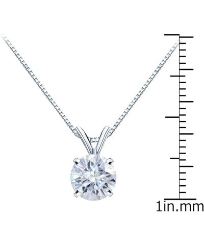 1/2 to 3 1/2 Carat Round Moissanite Solitaire Pendant Necklace in 14k Gold (H-I, cttw) 4-Prong 16 to 18 Inch Adjustable Chain...