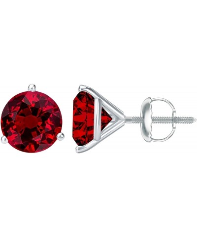 1/2-10 Carat Total Weight Ruby Stud Earrings 3 Prong Screw Back Platinum 2.5 carats $1.00 Earrings