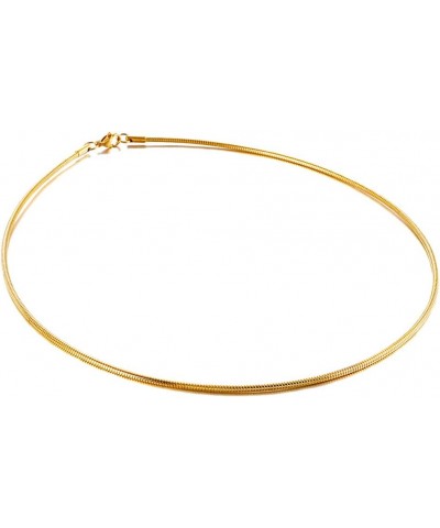 Minimalist Round Gold Bar Necklace Simple Fashion High Neck Choker Female King Neckwire Gold-17.7in*2mm $12.30 Necklaces