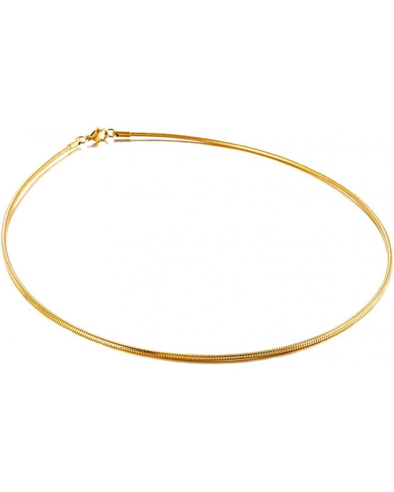 Minimalist Round Gold Bar Necklace Simple Fashion High Neck Choker Female King Neckwire Gold-17.7in*2mm $12.30 Necklaces