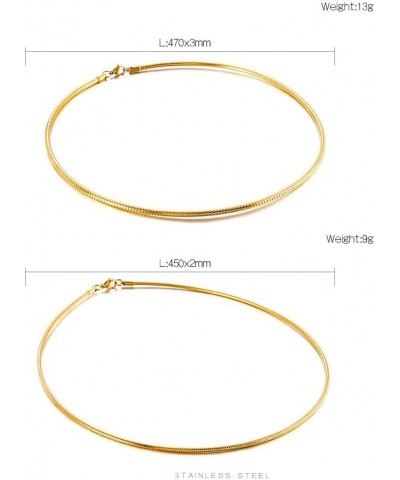 Minimalist Round Gold Bar Necklace Simple Fashion High Neck Choker Female King Neckwire Gold-17.7in*2mm $12.30 Necklaces