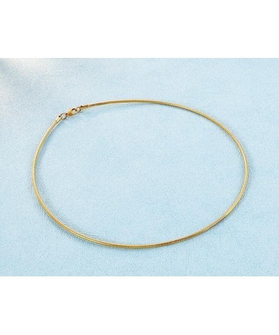 Minimalist Round Gold Bar Necklace Simple Fashion High Neck Choker Female King Neckwire Gold-17.7in*2mm $12.30 Necklaces