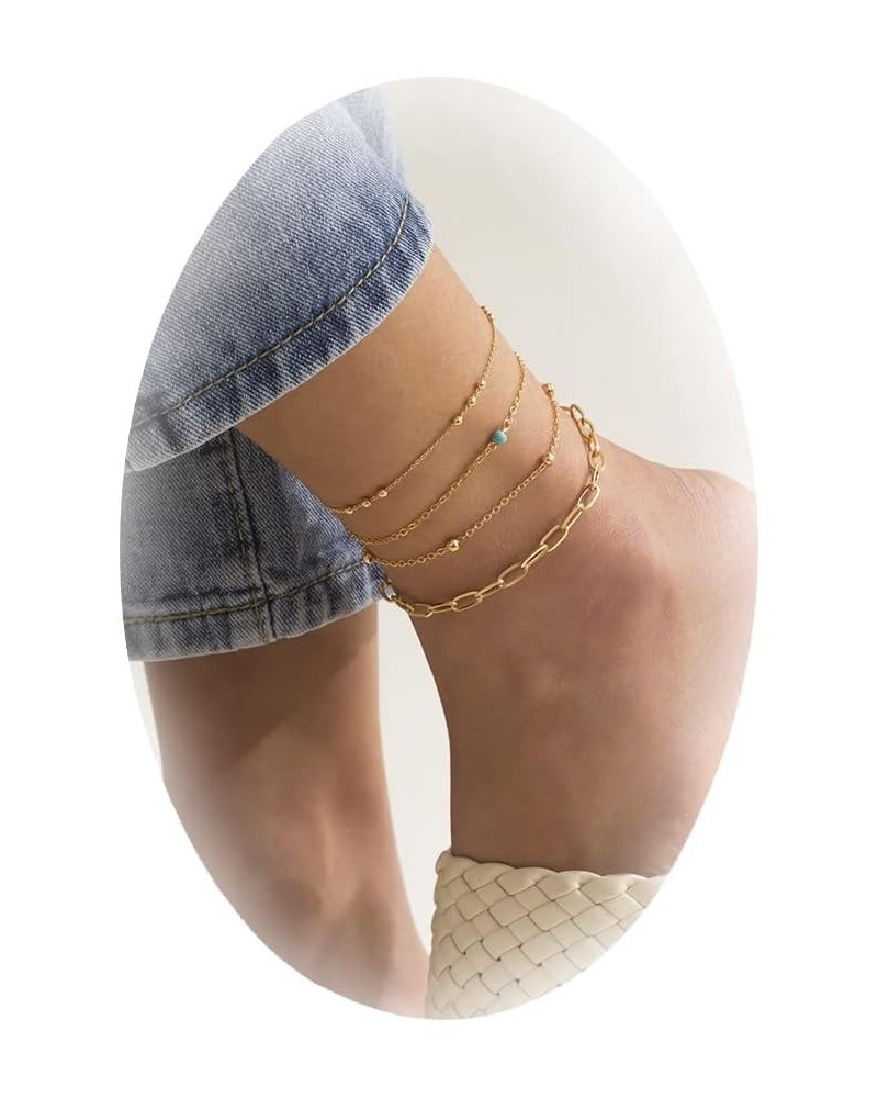 Anklets for Women Beach Ankle Bracelets Gold Anklets for Girls Link Chain Anklets for Women Waterproof Dainty Jewelry Gift fo...