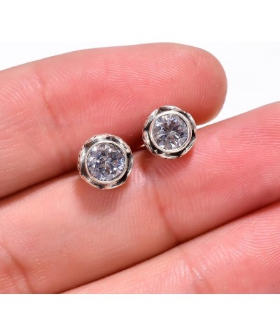 Studs Earrings Studs 925 Sterling Silver, Jewellery Studs for Office & Everyday Use, Stone Jewelry Gifts for Women, Girls Cle...