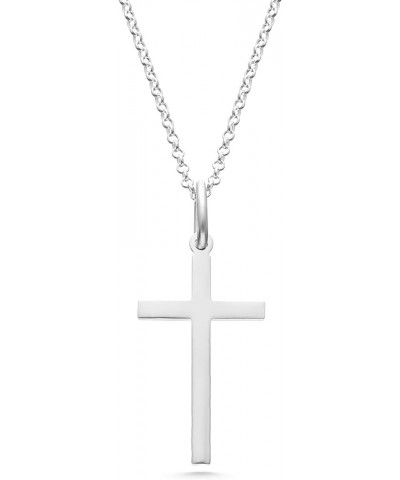 Cross Necklace for Men, 925 Solid Sterling Steel Pendant White Silver Faith Cross Chain, Jewelry Gift Box for Teen Girls, Boy...