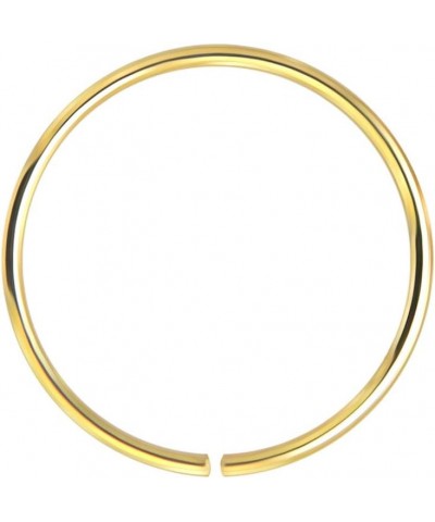 14 Karat Solid Gold 22 Gauge (0.6MM) - 3/8 Inch (10MM) Length Seamless Continuous Nose Hoop Ring Yellow Gold $28.11 Body Jewelry