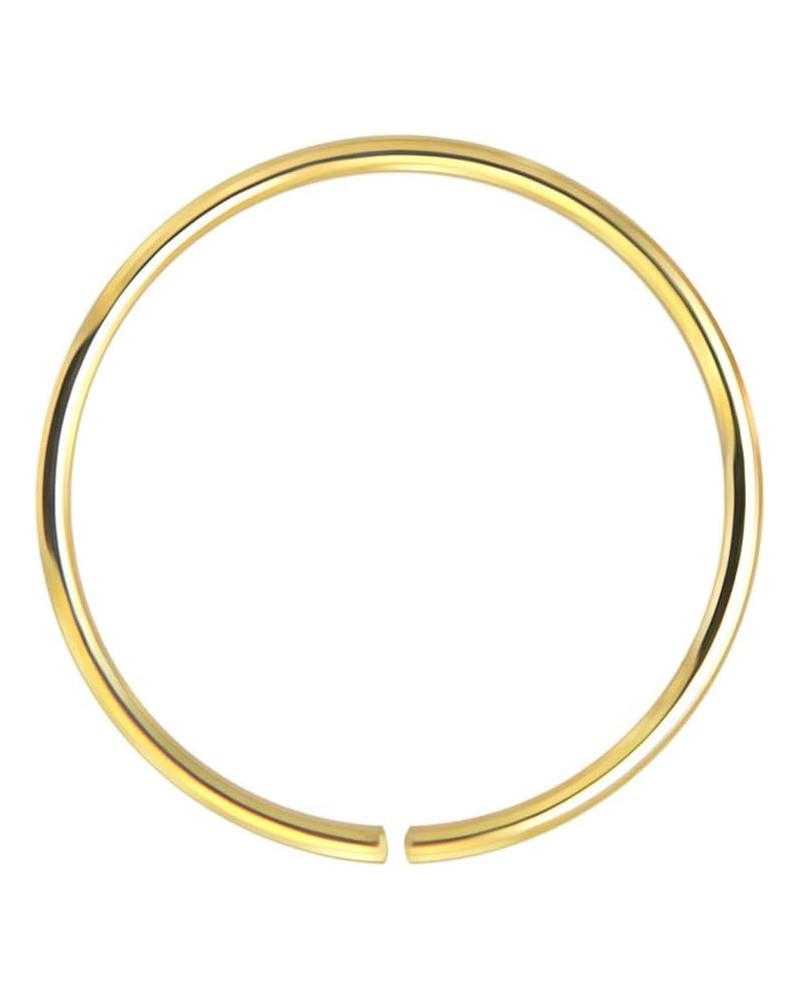 14 Karat Solid Gold 22 Gauge (0.6MM) - 3/8 Inch (10MM) Length Seamless Continuous Nose Hoop Ring Yellow Gold $28.11 Body Jewelry