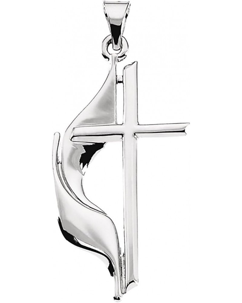 Sterling Silver 19x10mm Methodist Cross Pendant $17.63 Necklaces