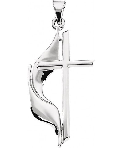 Sterling Silver 19x10mm Methodist Cross Pendant $17.63 Necklaces