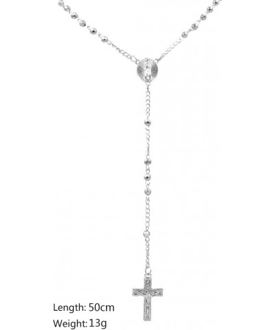 Dainty Crystal Catholic Rosary Beaded Sideways Cross Y shaped Necklace Chain Jesus Crucifix Virgin Mary Choker Prayer Jewelry...