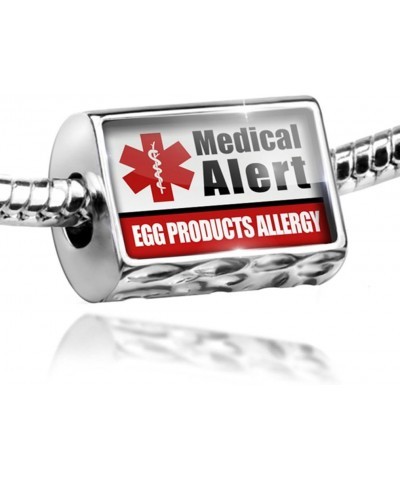 Charm Medical Alert Red Egg Products Allergy - Bead Fit All European Bracelets $10.30 Bracelets