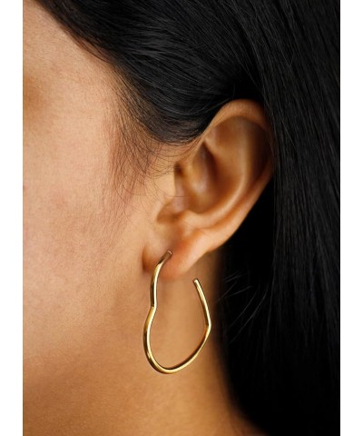 12Pcs Gold Hoop Earrings Set Lightweight Stainless Steel Circle Twisted Chunky Hoop Earrings for Women Gold-B $14.55 Earrings