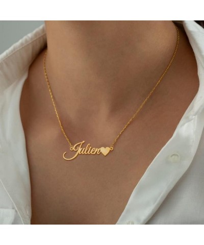 Name Necklace Personalized, Custom Name Necklace with Heart Customized Sterling Silver Necklaces for Women Teen Girls Jewelry...