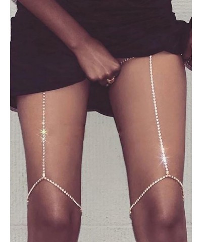 Snake Leg Chain for Women Thigh Chain Gold Silver Snake Body Chain Boho Snake Leg Chain Jewelry for Teen Girls Thigh Chain-Rh...