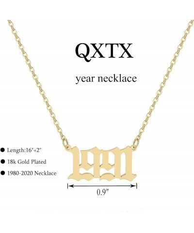 Birth Year Necklace,Year Necklace,18k Gold Plated Pendant Necklace for Women,1980-2020 1991 $7.97 Necklaces