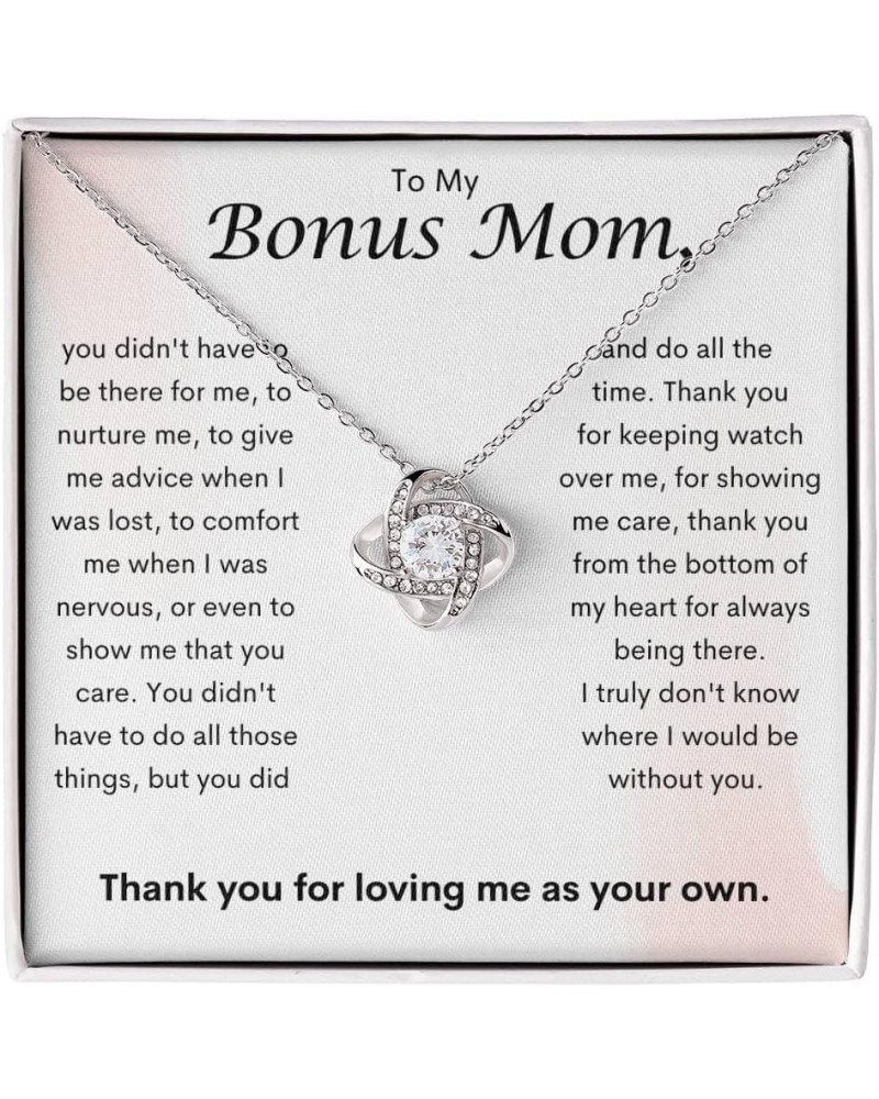 Bonus Mom Gifts Necklace Step Mom Mothers Day Birthday Gift From Daughter Son To My Bonus Mom Pendant Jewelry Present with Me...