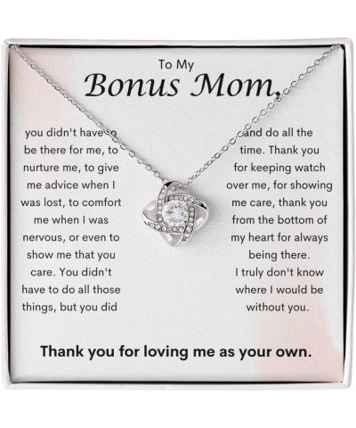 Bonus Mom Gifts Necklace Step Mom Mothers Day Birthday Gift From Daughter Son To My Bonus Mom Pendant Jewelry Present with Me...