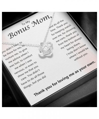 Bonus Mom Gifts Necklace Step Mom Mothers Day Birthday Gift From Daughter Son To My Bonus Mom Pendant Jewelry Present with Me...