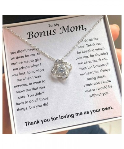 Bonus Mom Gifts Necklace Step Mom Mothers Day Birthday Gift From Daughter Son To My Bonus Mom Pendant Jewelry Present with Me...