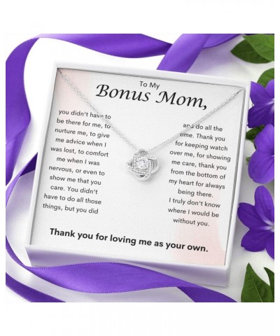 Bonus Mom Gifts Necklace Step Mom Mothers Day Birthday Gift From Daughter Son To My Bonus Mom Pendant Jewelry Present with Me...