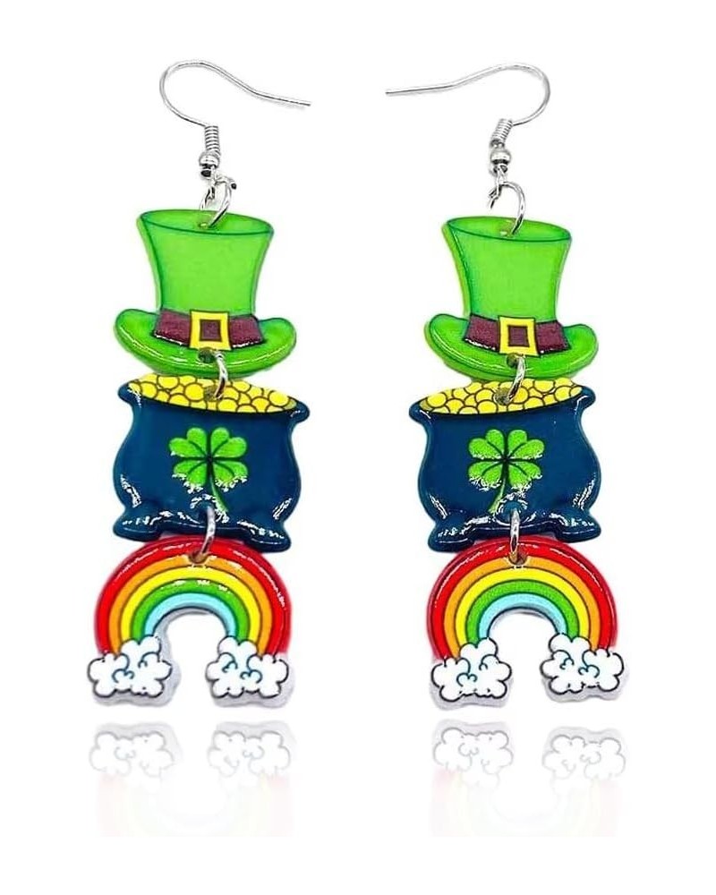 St. Patrick's Earrings Irish Festival Earrings Clover Earrings Horseshoe Earrings Green Top Hat Earrings Rainbow Earrings Fun...