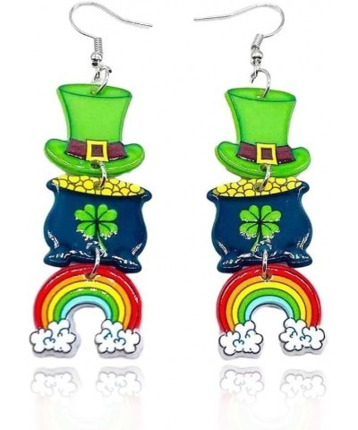 St. Patrick's Earrings Irish Festival Earrings Clover Earrings Horseshoe Earrings Green Top Hat Earrings Rainbow Earrings Fun...