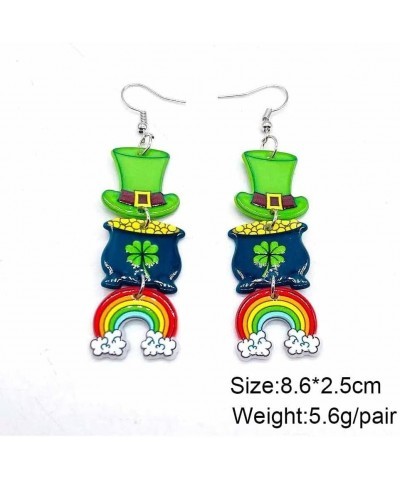 St. Patrick's Earrings Irish Festival Earrings Clover Earrings Horseshoe Earrings Green Top Hat Earrings Rainbow Earrings Fun...