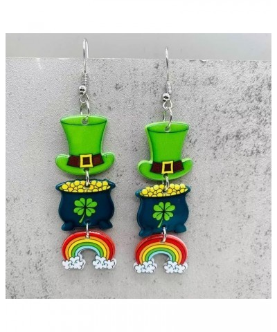 St. Patrick's Earrings Irish Festival Earrings Clover Earrings Horseshoe Earrings Green Top Hat Earrings Rainbow Earrings Fun...