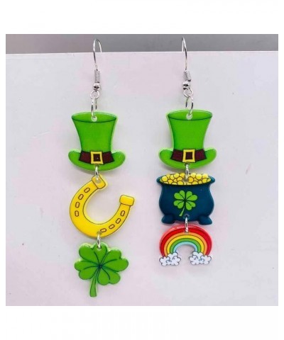 St. Patrick's Earrings Irish Festival Earrings Clover Earrings Horseshoe Earrings Green Top Hat Earrings Rainbow Earrings Fun...