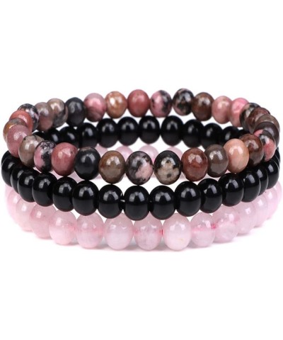 Handmade 8mm Semi-Precious Gemstones Beaded Stackable Bracelets for Women Men Healing Crystal Stone Stretch Elastic Bangle Co...