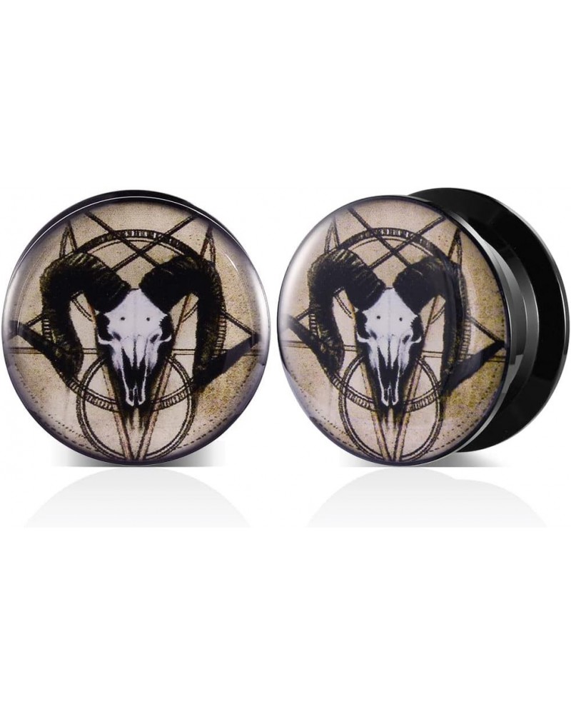 1 Pair Acrylic Solid Screw On Ear Plugs Tunnels Jack Skellington Scream Resin Allergy Free Stretche Nightmare Before Christma...