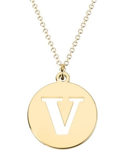 10K Yellow Gold Intial Disc Cutout Pendant by JEWLR 18.0 Inches V $67.90 Necklaces