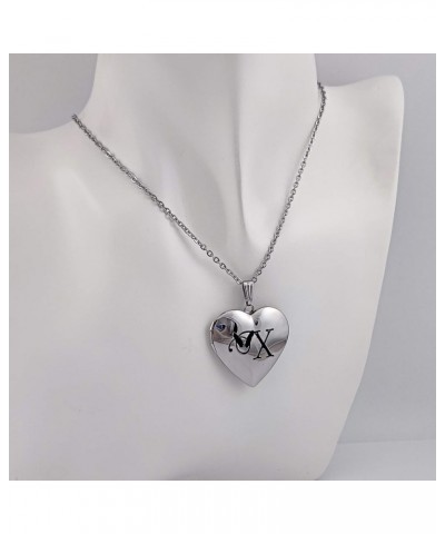 Butterfly Locket Necklace that Holds Pictures Initial Alphabet Letter Heart Shaped Photo Memory Locket Pendant Necklace X $9....