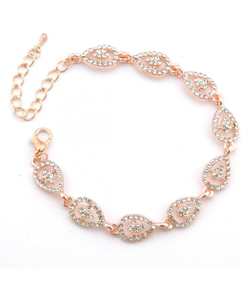 Wedding Bracelet Rose Gold Plating Link Bracelet $7.41 Bracelets