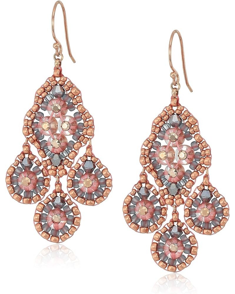 Small Quadruple Swarovski Cluster Center Contrast Drop Earrings ROSE GOLD & FLINT $42.83 Earrings