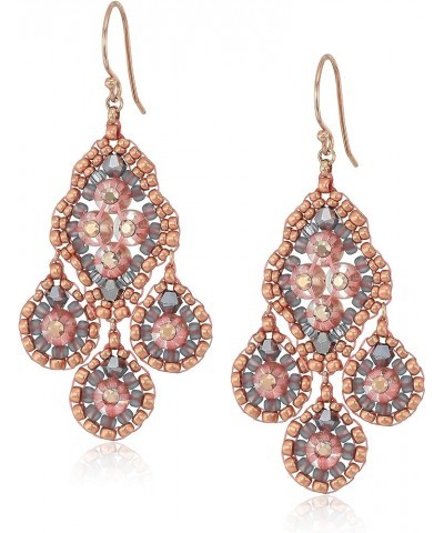 Small Quadruple Swarovski Cluster Center Contrast Drop Earrings ROSE GOLD & FLINT $42.83 Earrings