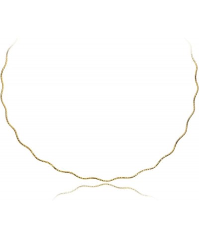 18k Gold Flashed Sterling Silver 1.5mm Italian Wavy Spring Omega Necklace, 16" - 20 20 inch $15.39 Necklaces