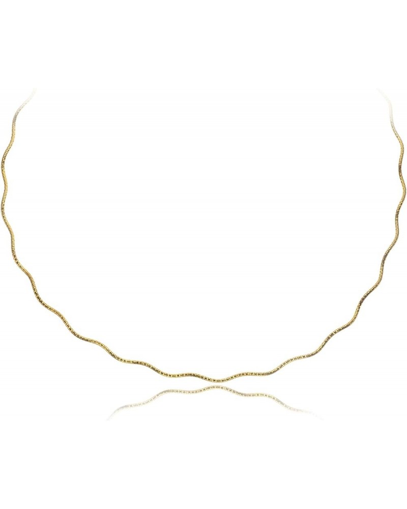 18k Gold Flashed Sterling Silver 1.5mm Italian Wavy Spring Omega Necklace, 16" - 20 20 inch $15.39 Necklaces