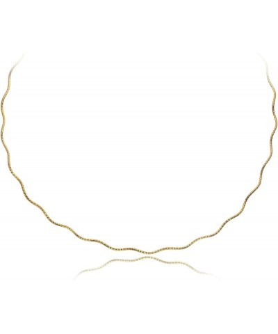 18k Gold Flashed Sterling Silver 1.5mm Italian Wavy Spring Omega Necklace, 16" - 20 20 inch $15.39 Necklaces