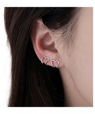 925 Sterling Silver Heart Ear Cuff Non-Piercing Fake Earrings Cartilage Cuff Earrings Dainty Cute Love Heart Ear Clip Wrap Ar...