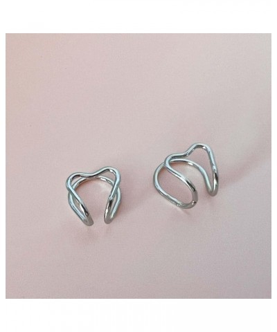 925 Sterling Silver Heart Ear Cuff Non-Piercing Fake Earrings Cartilage Cuff Earrings Dainty Cute Love Heart Ear Clip Wrap Ar...