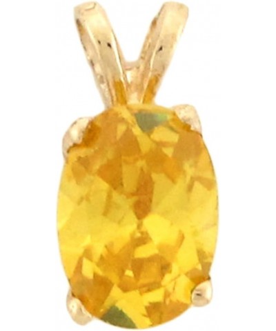 14k Solid Gold Simulated Birthstone CZ Charm Pendant yellow-topaz $49.35 Pendants