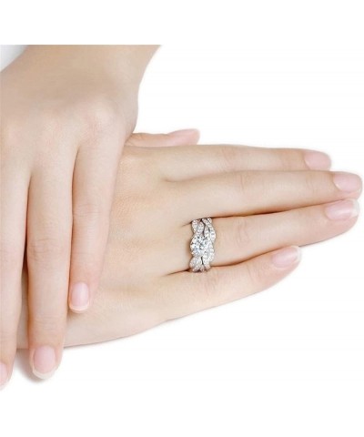 Wedding Ring Sets for Women 1ct aaa Cz 2pcs Engagement Ring Sets White $17.48 Sets