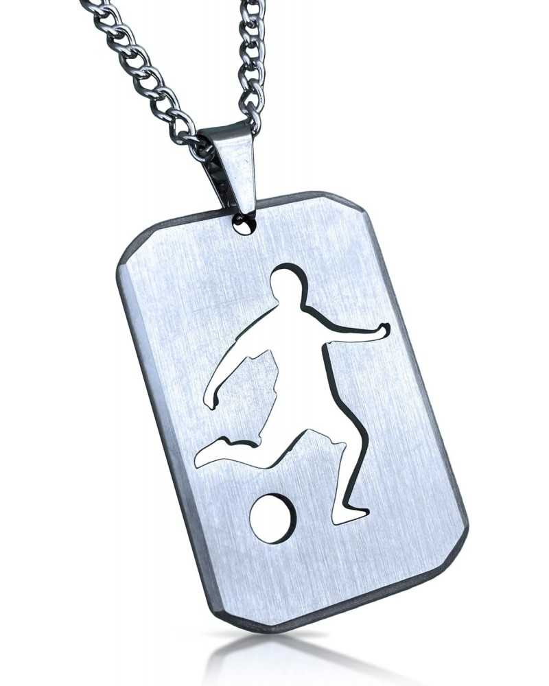 Soccer Cut Out Pendant With Chain Necklace - Stainless Steel $22.94 Necklaces