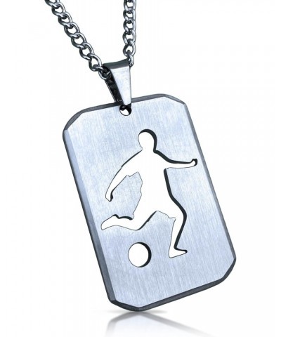 Soccer Cut Out Pendant With Chain Necklace - Stainless Steel $22.94 Necklaces