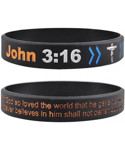 Bible Verse Wristbands for Men Women Scripture Inspirational Cuff Bracelets Christian Religious Rubber Bracelet Catholic Cros...