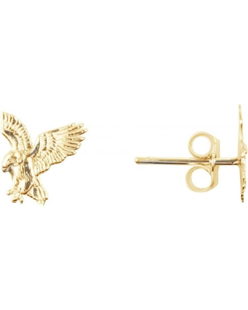 Fine 10k Gold American Bald Eagle Stud Earrings Yellow Gold $31.84 Earrings