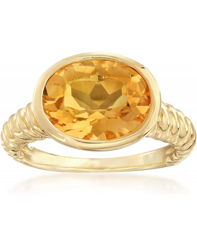 4.50 Carat Oval Citrine Ring in 18kt Gold Over Sterling $34.10 Rings