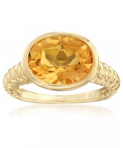 4.50 Carat Oval Citrine Ring in 18kt Gold Over Sterling $34.10 Rings